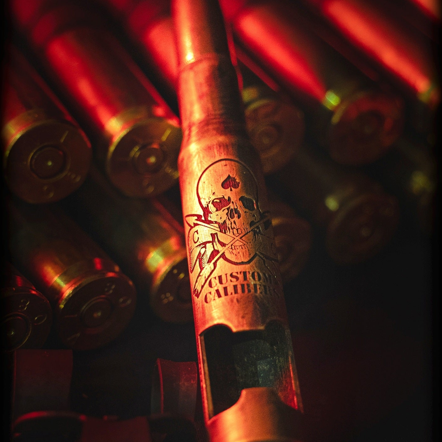 Battle-scarred Brass Genuine .50 Caliber Bullet bottle opener