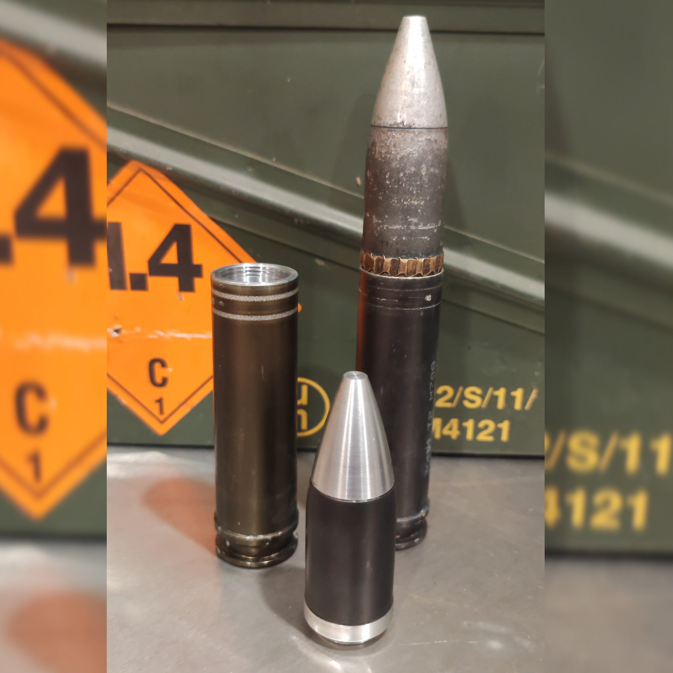 Genuine 30mm Apache cannon round Shot Glass