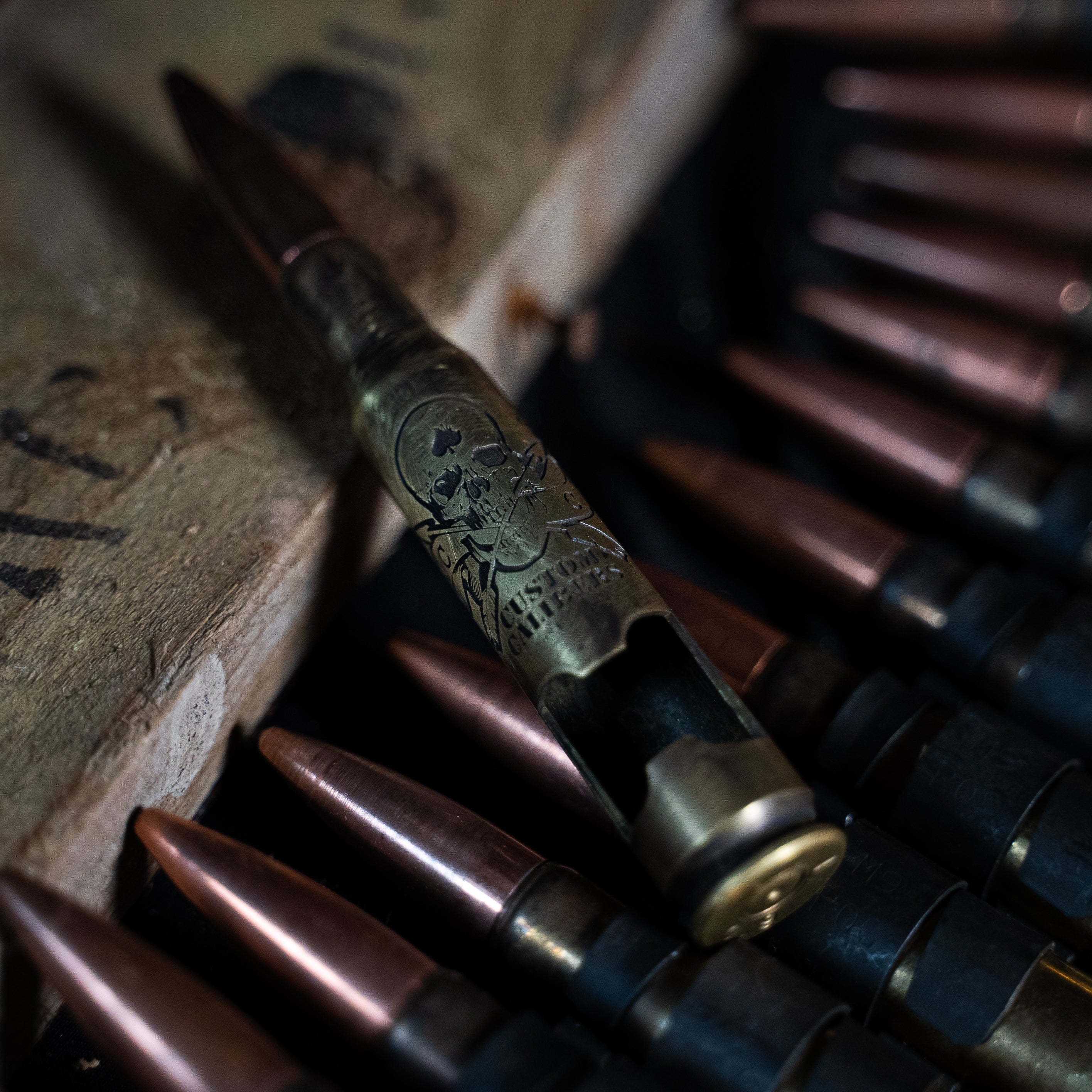 Battle-scarred Brass Genuine .50 Caliber Bullet bottle opener