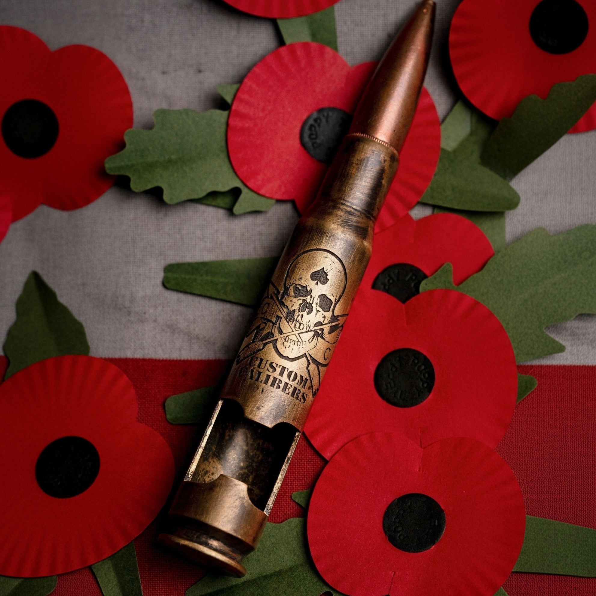 Battle-scarred Brass Genuine .50 Caliber Bullet bottle opener