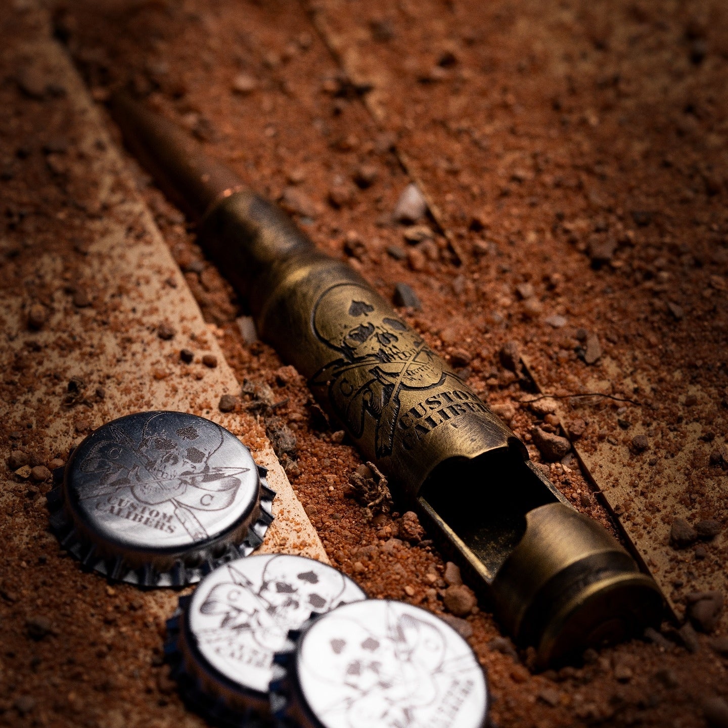 Battle-scarred Brass Genuine .50 Caliber Bullet bottle opener