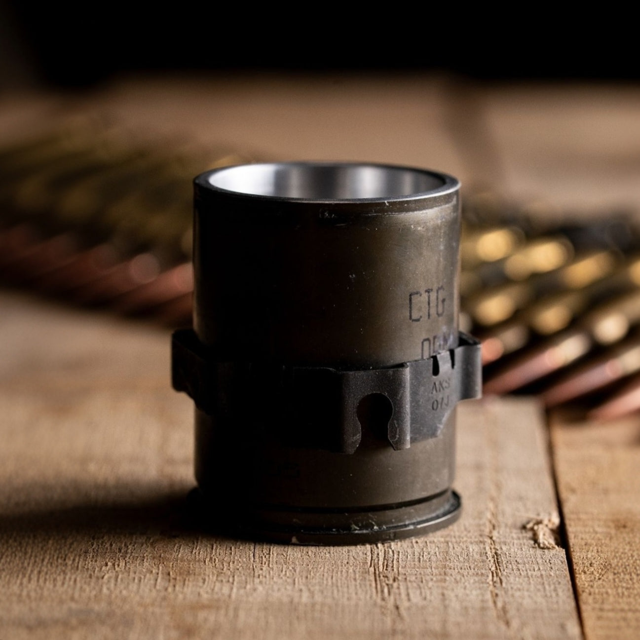 Genuine 40mm GMG Casing Shot Glass With Link