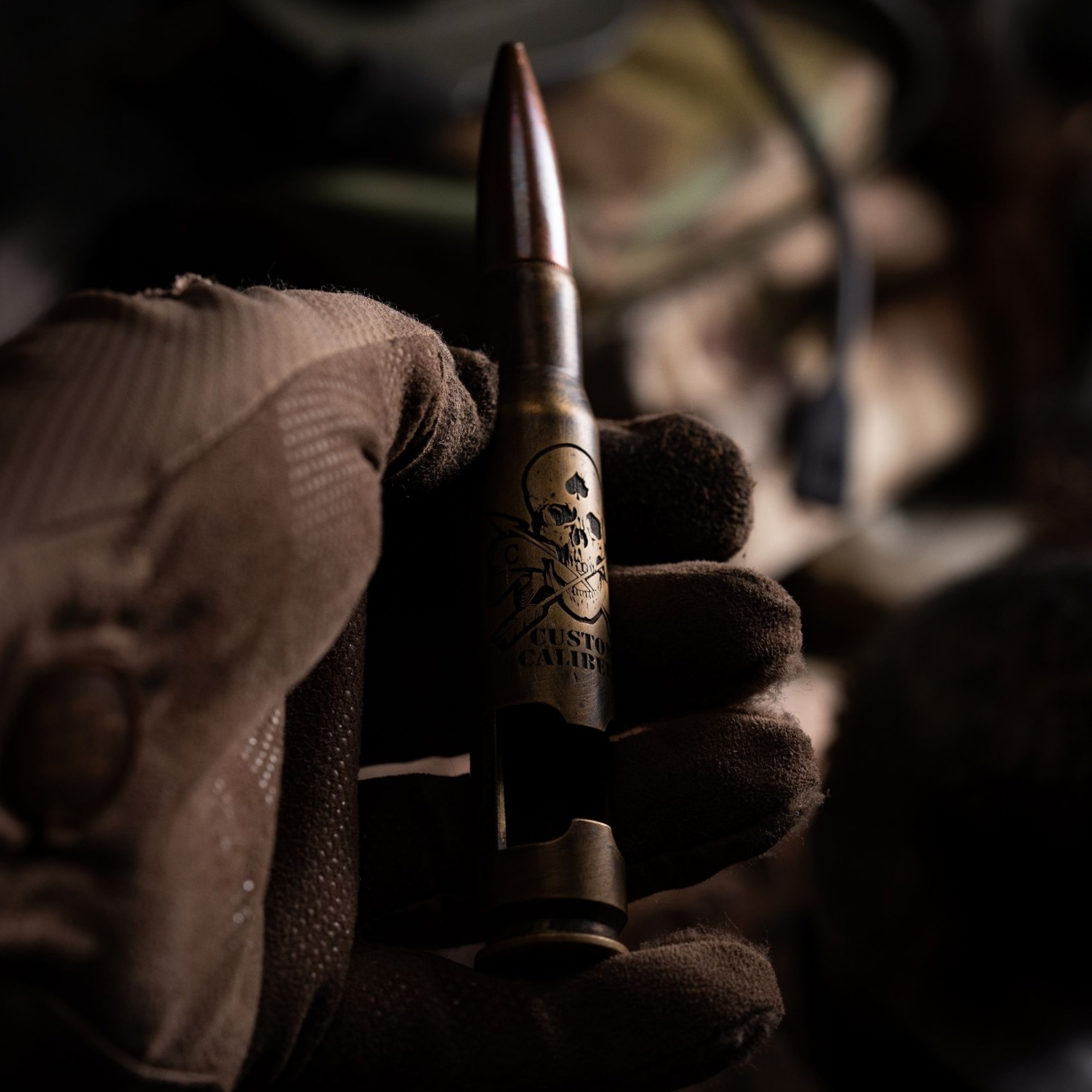 Battle-scarred Brass Genuine .50 Caliber Bullet bottle opener