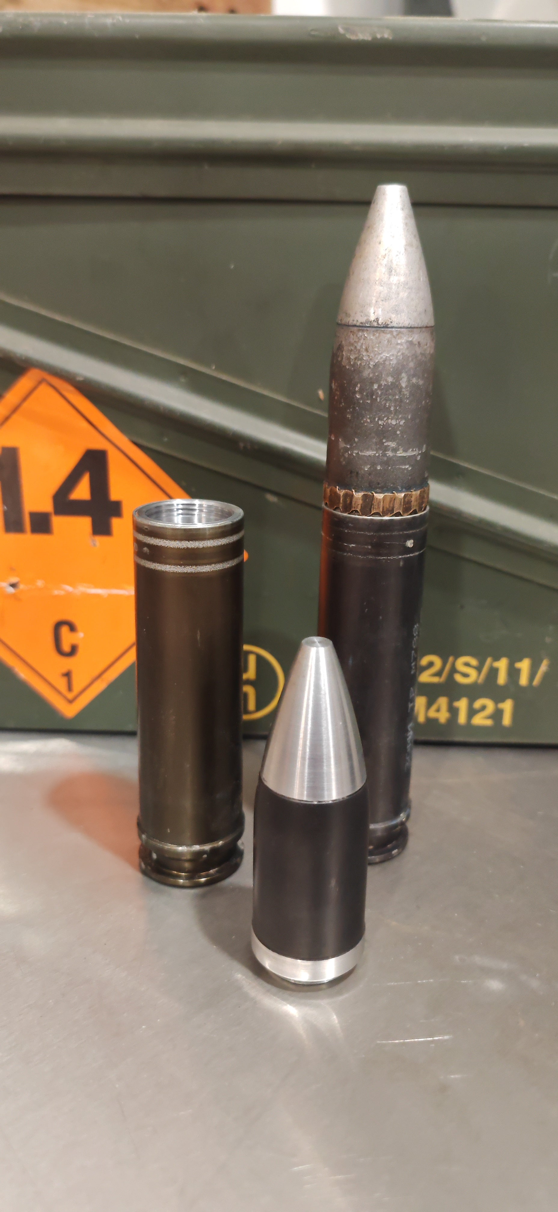 Genuine 30mm Apache cannon round Shot Glass