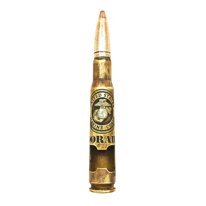Battle-scarred Brass Genuine .50 Caliber Bullet bottle opener