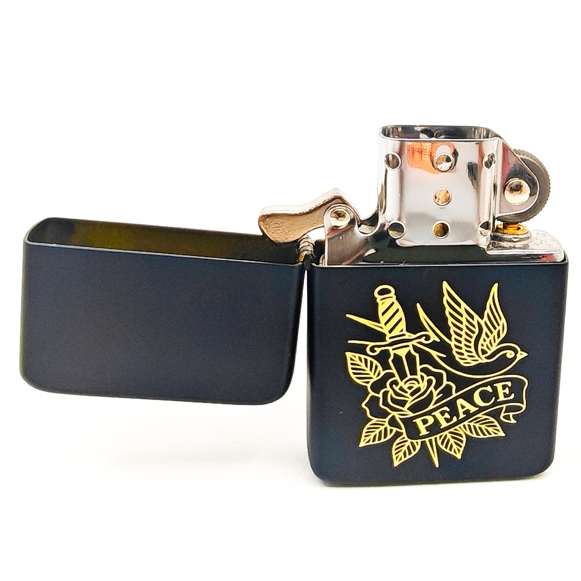 Traditional Matt Black Solid Brass Lighter