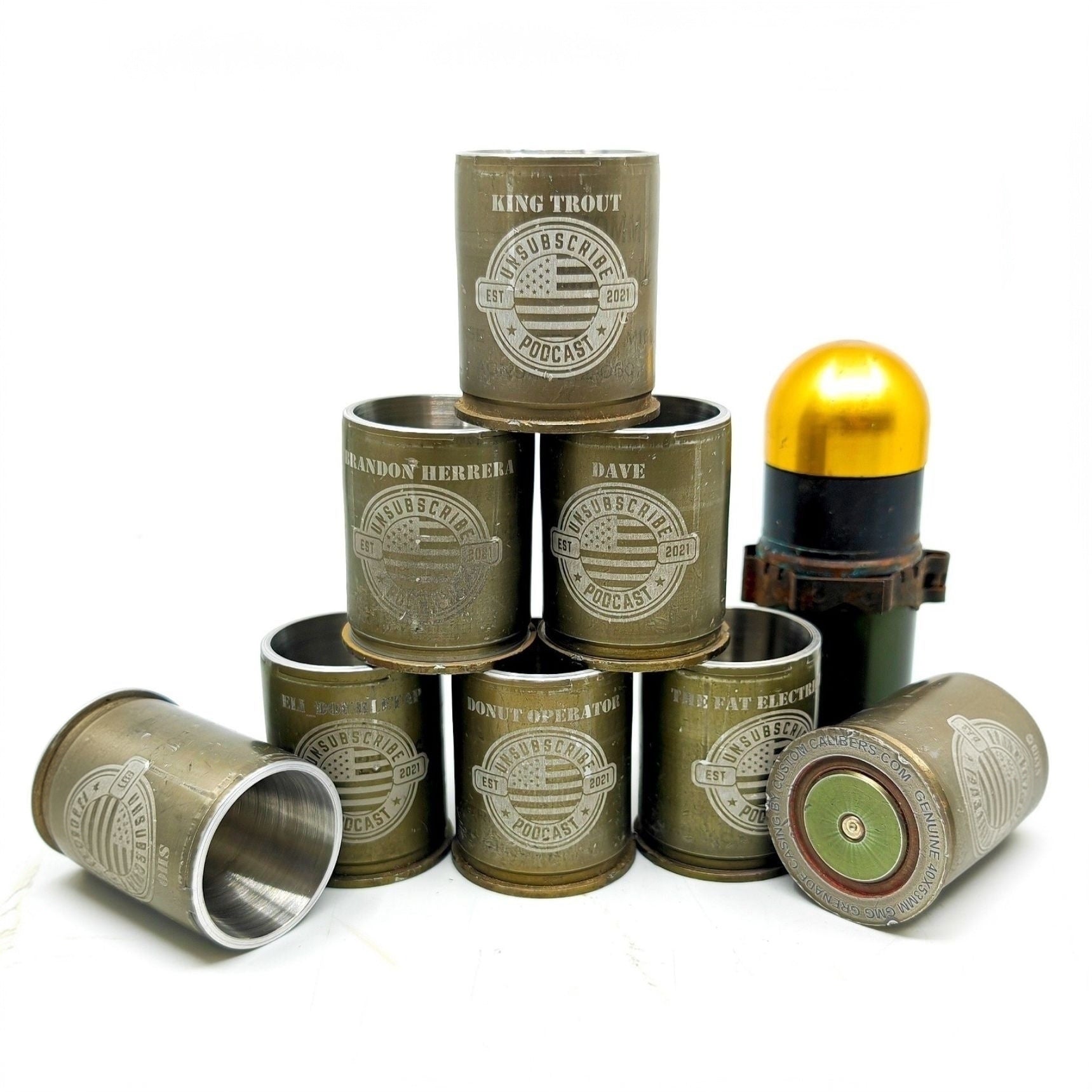 Genuine 40mm GMG grenade shot glass