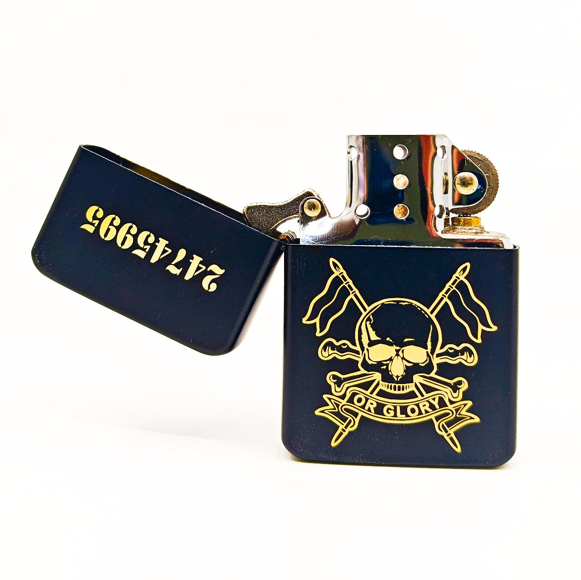 Traditional Matt Black Solid Brass Lighter