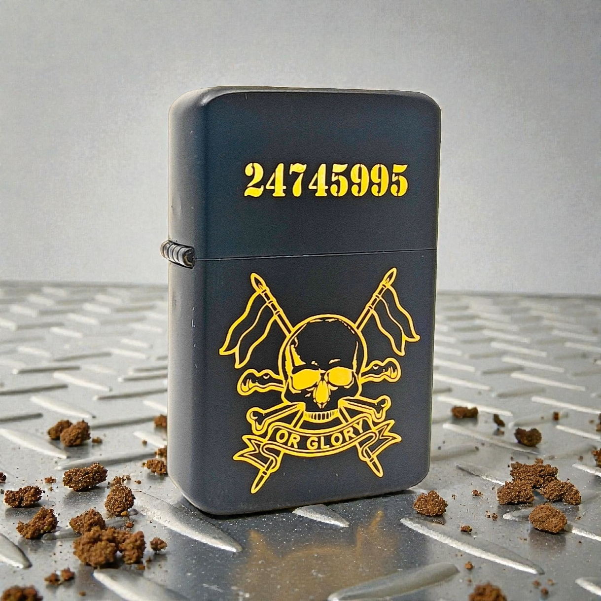 Traditional Matt Black Solid Brass Lighter