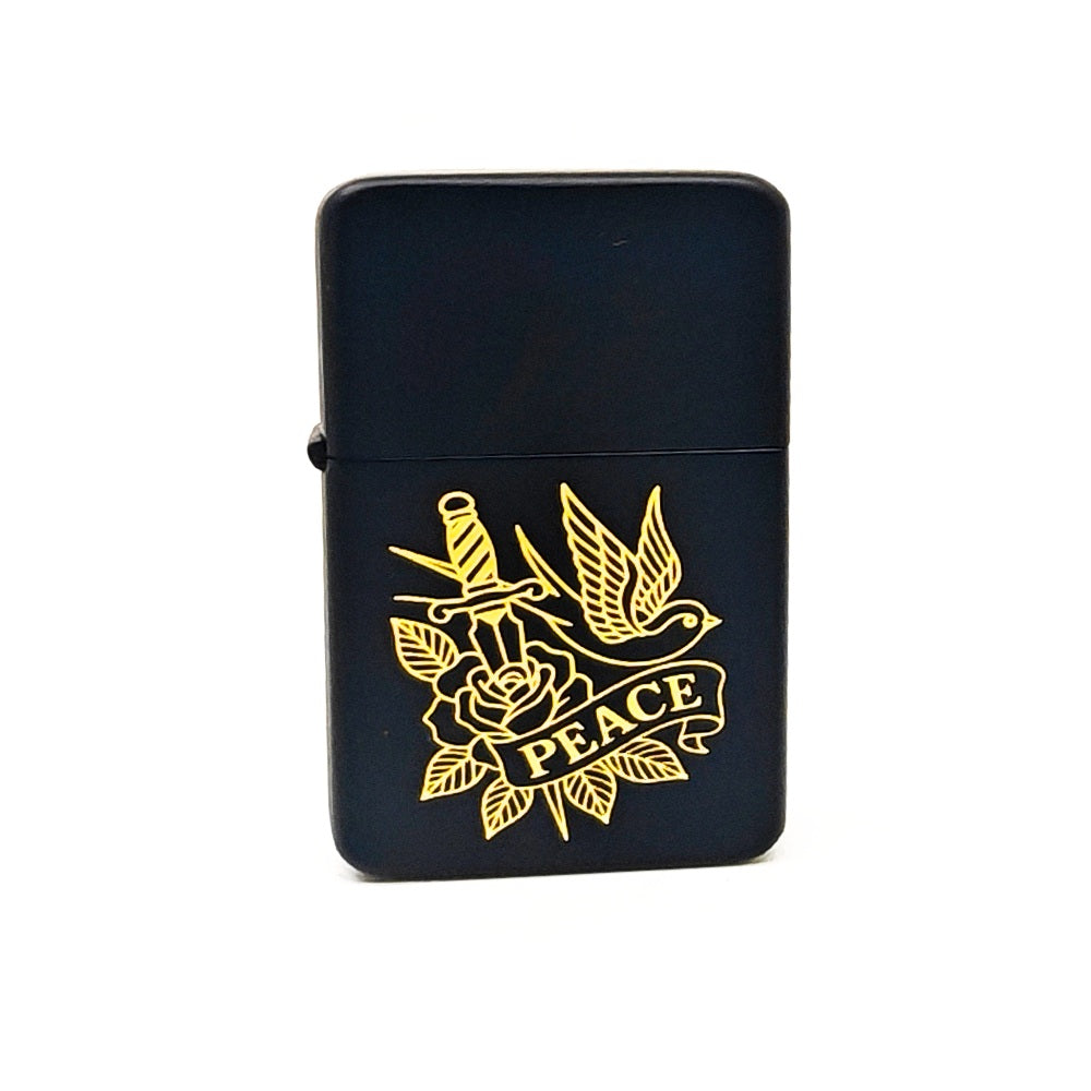 Traditional Matt Black Solid Brass Lighter