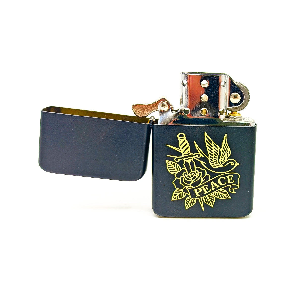 Traditional Matt Black Solid Brass Lighter