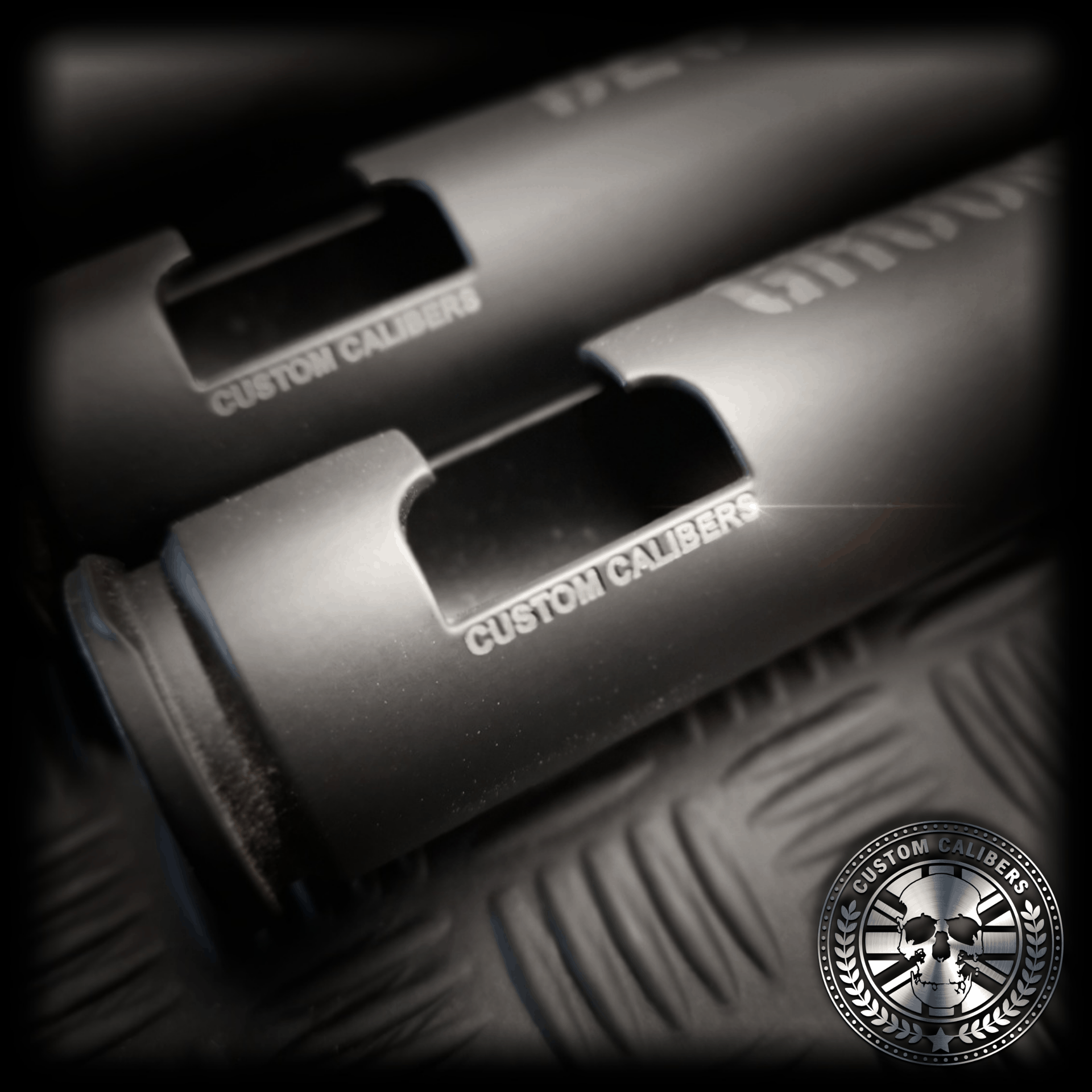 Close up of the bottle opener section of a customised cannon shell bottle opener