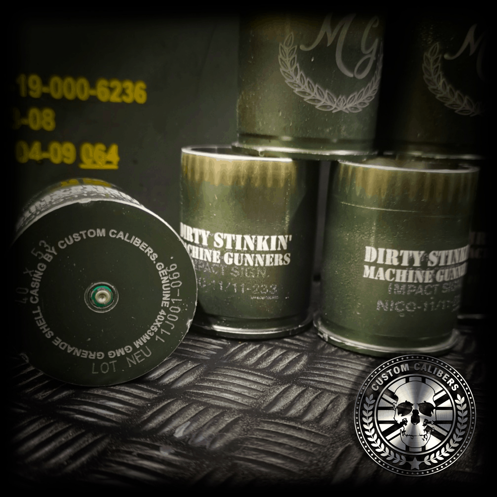 acloseupshotofourhandmademmgrenadeshotglasses