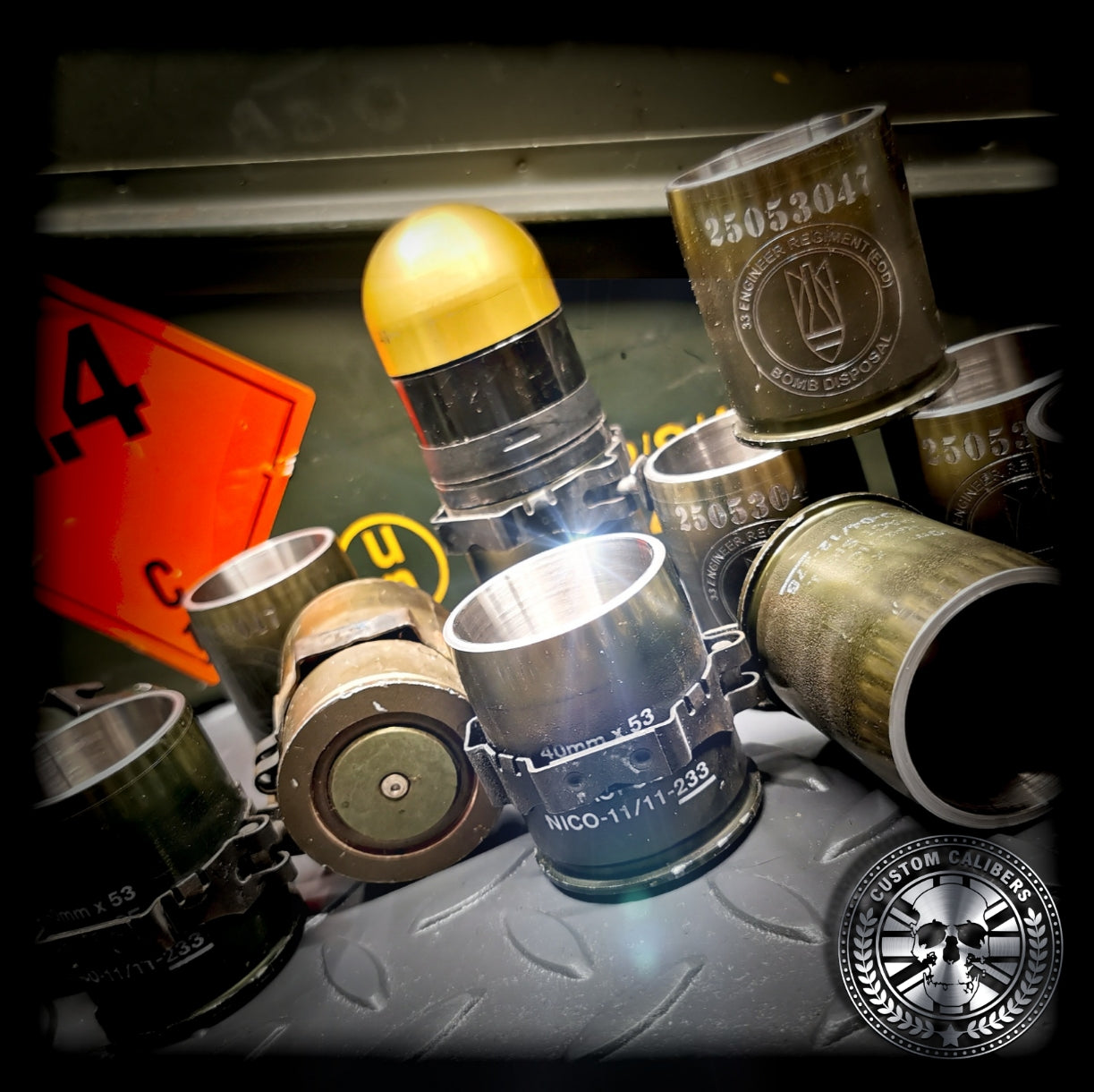 Genuine 40mm GMG Casing Shot Glass With Link