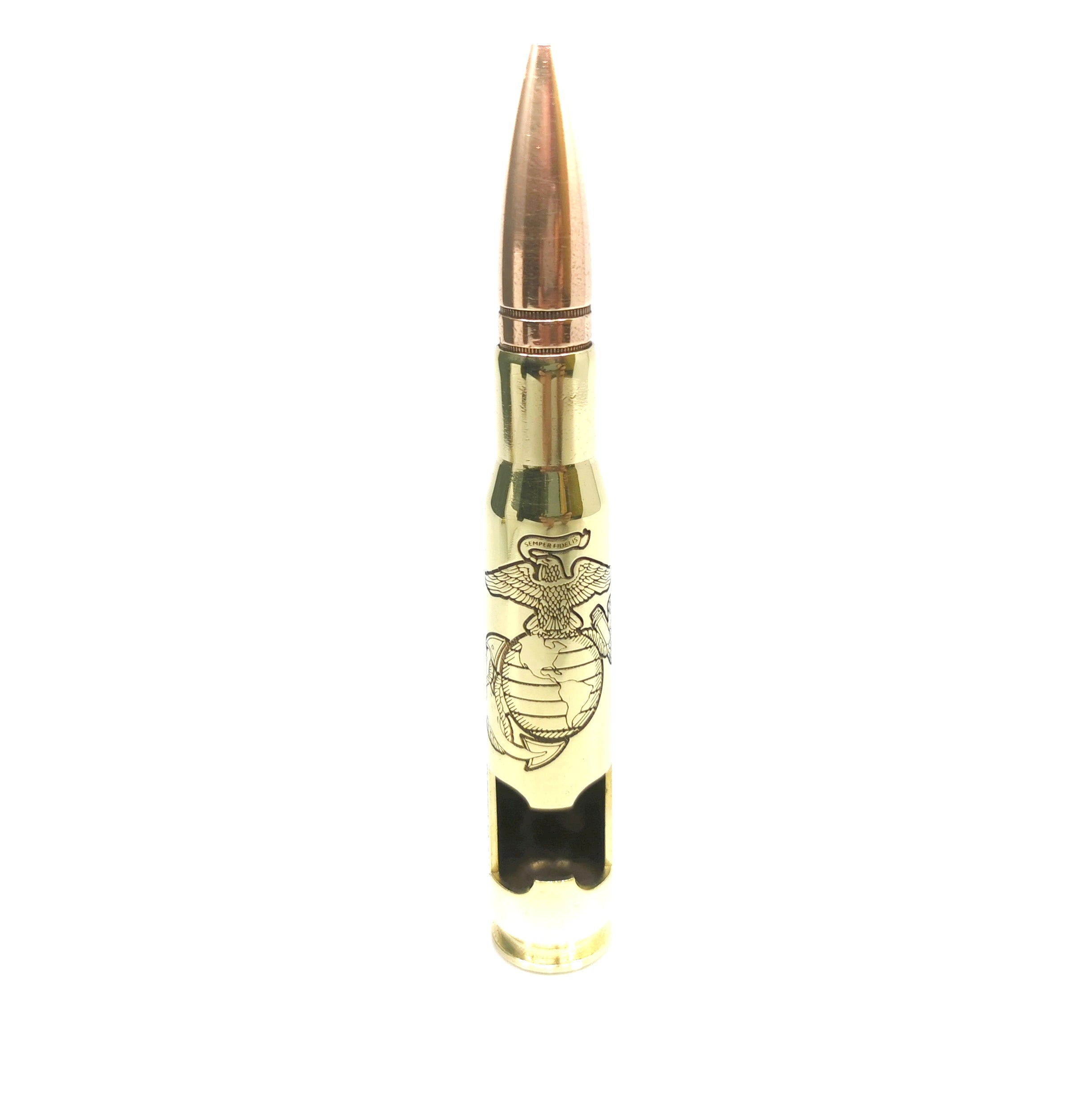 Unique 50 Cal Brass Bullet Bottle Opener - Decade Awards