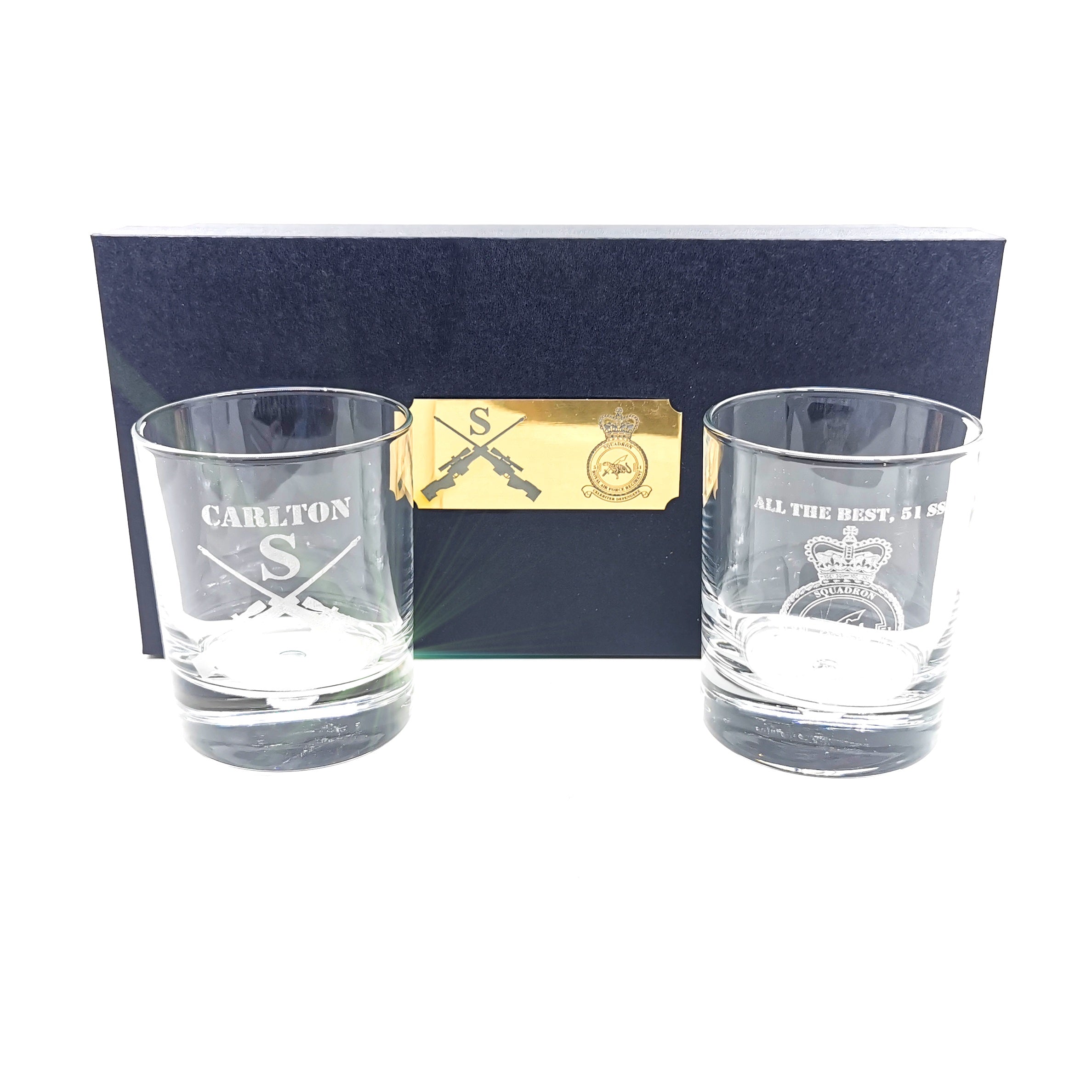 Personalised Military Whiskey Glass set