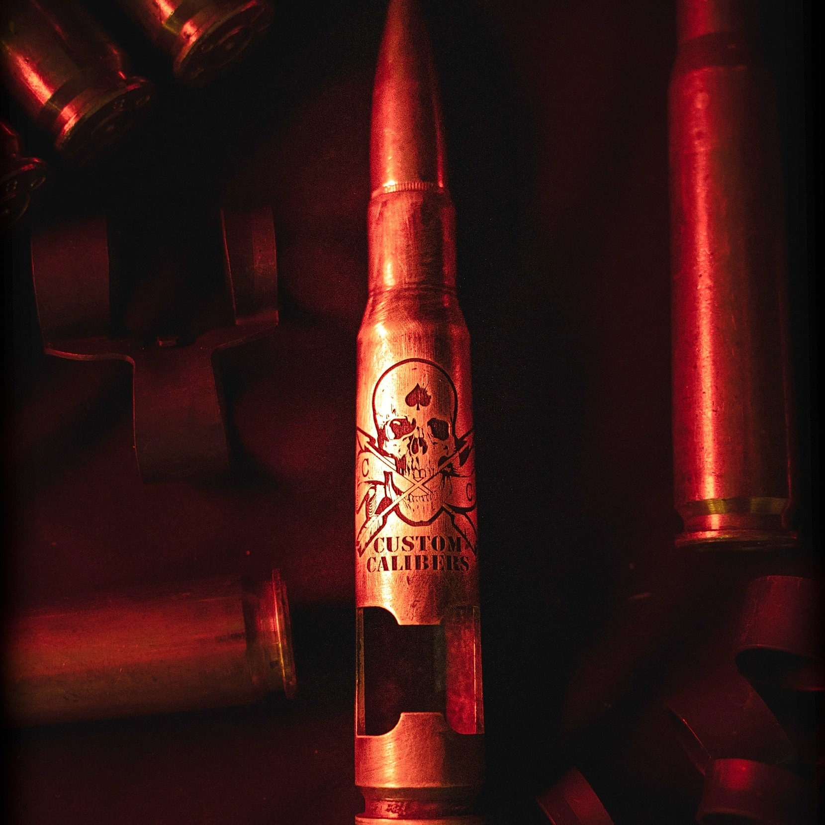 Battle-scarred Brass Genuine .50 Caliber Bullet bottle opener