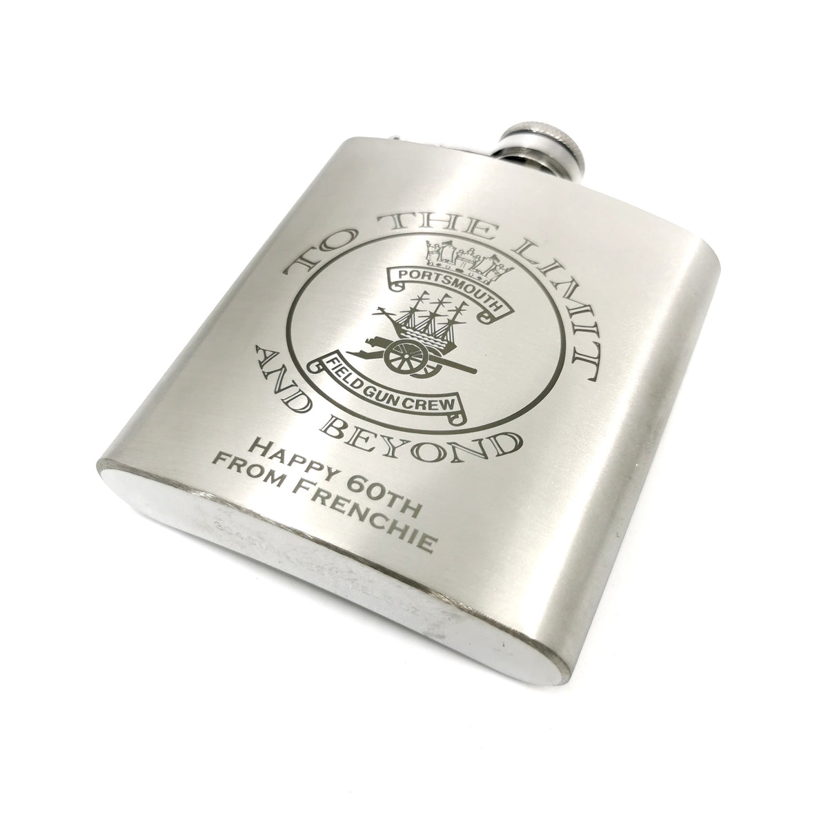 Brushed Steel Hip flask with tin gift box set