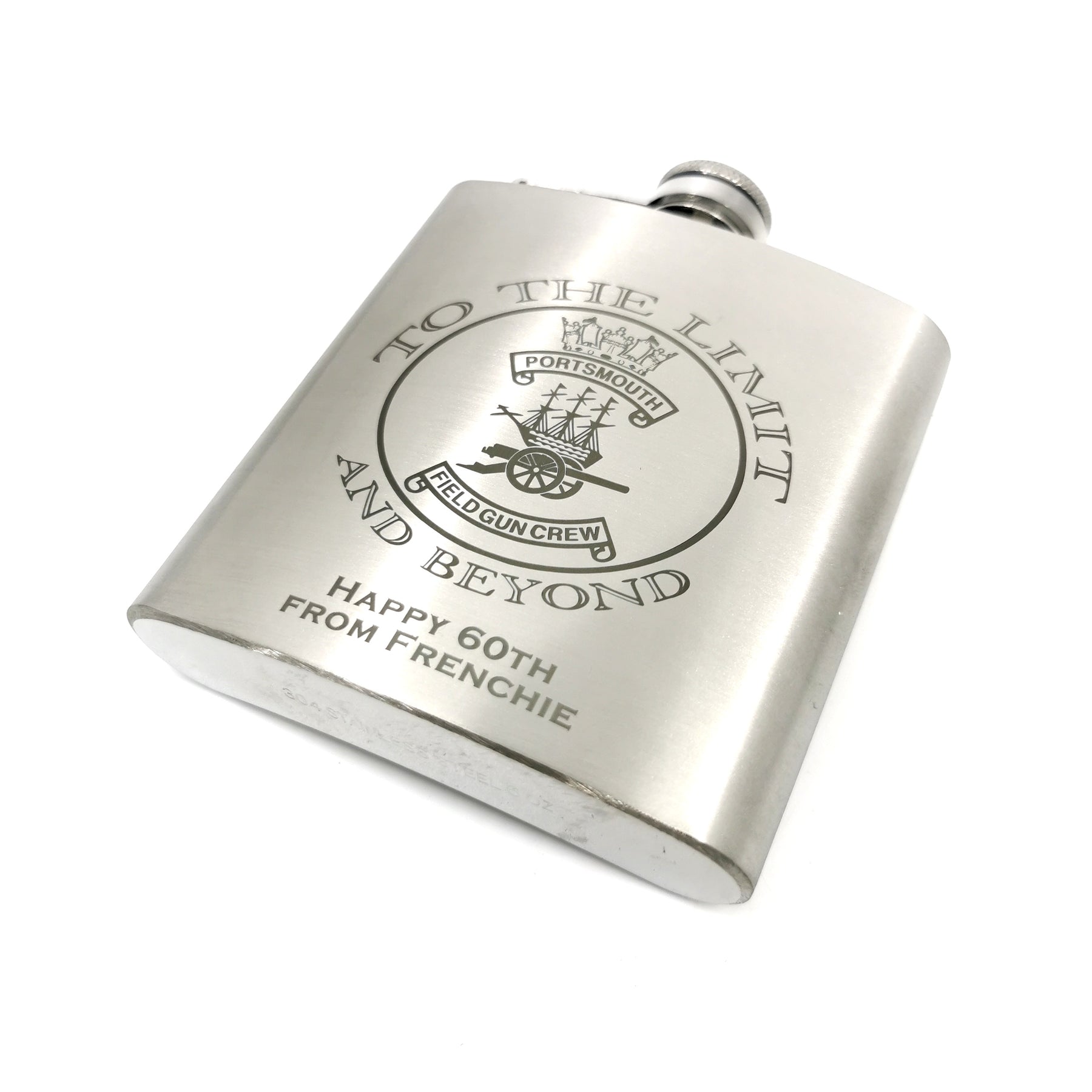 Brushed Steel Hip flask and gift box set