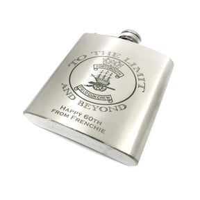 Brushed Steel Hip flask and luxury gift box set