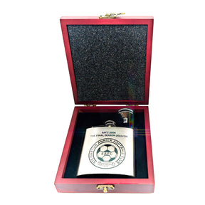 Brushed Steel Hip flask and luxury gift box set