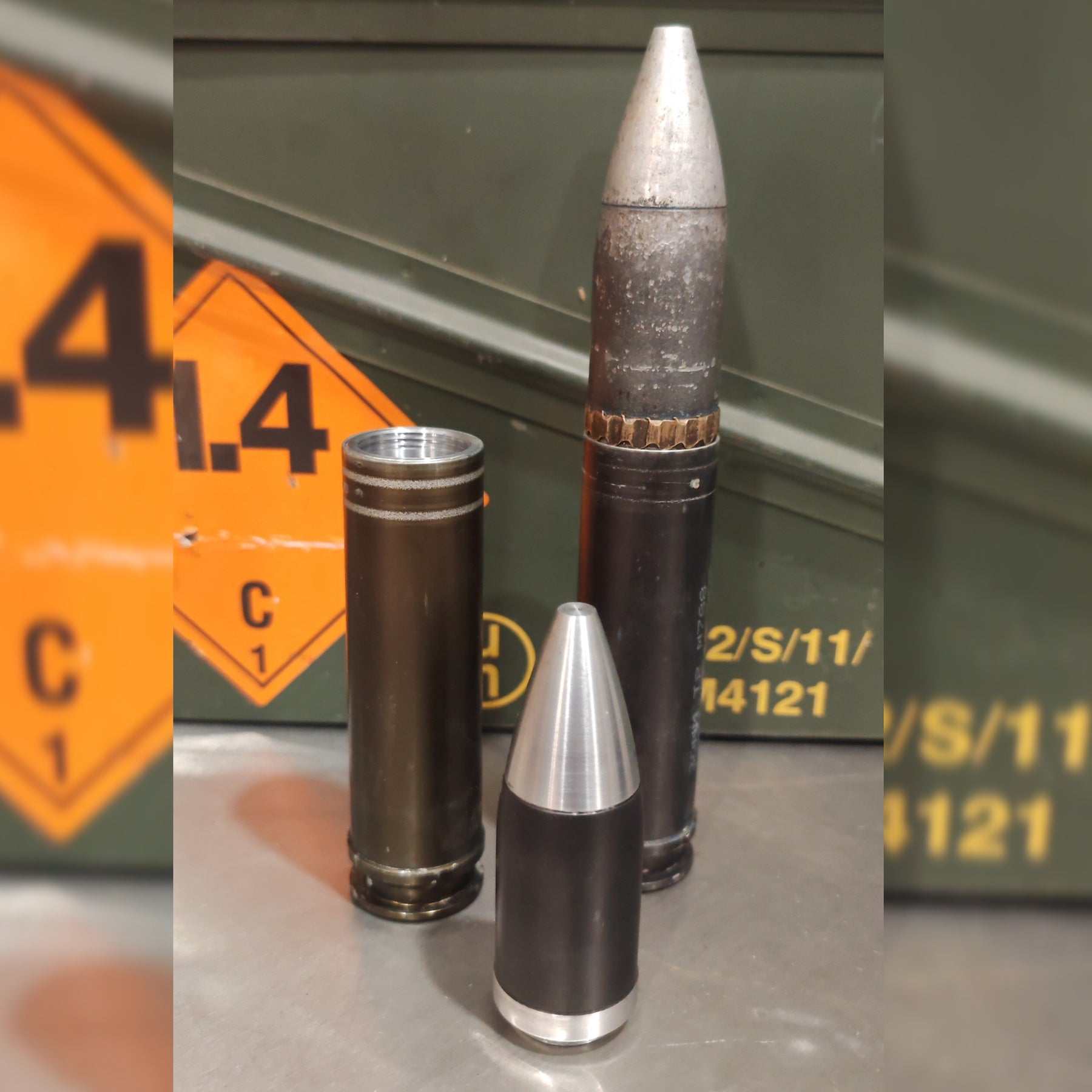 Genuine 30mm HE Apache cannon round Shot Glass