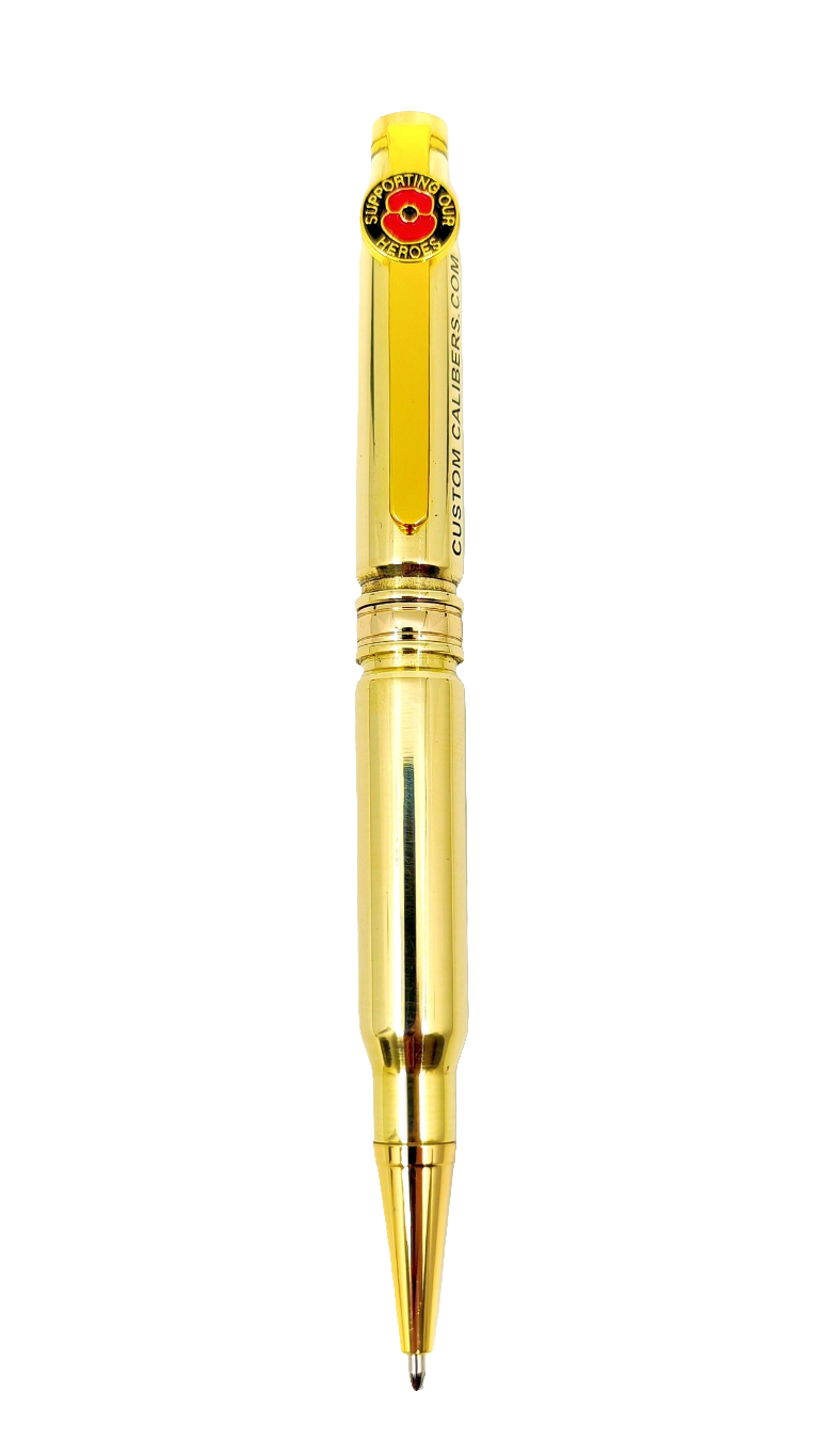 Polished Brass Poppy 308 Bullet Pen