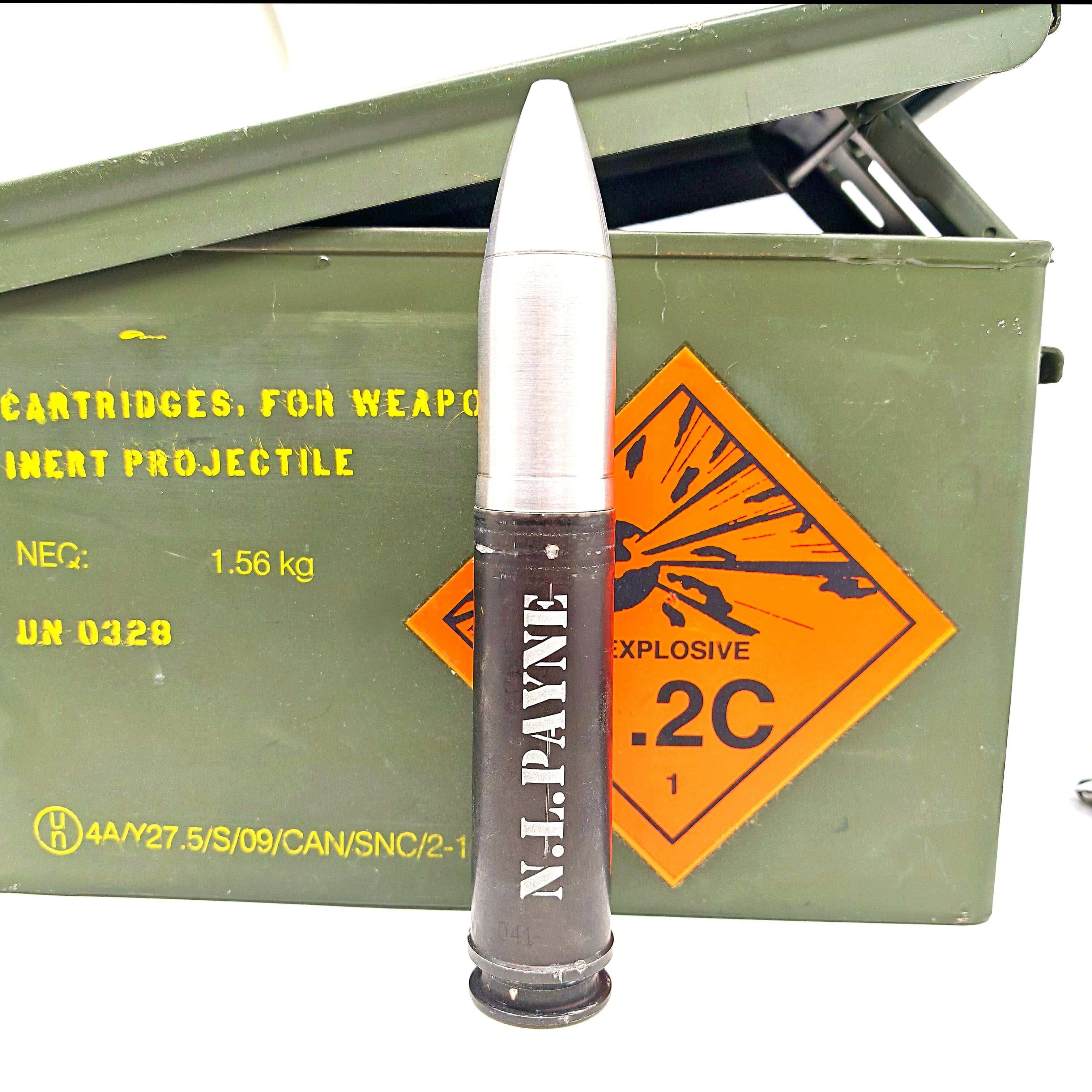 Genuine 30mm Apache cannon round Shot Glass