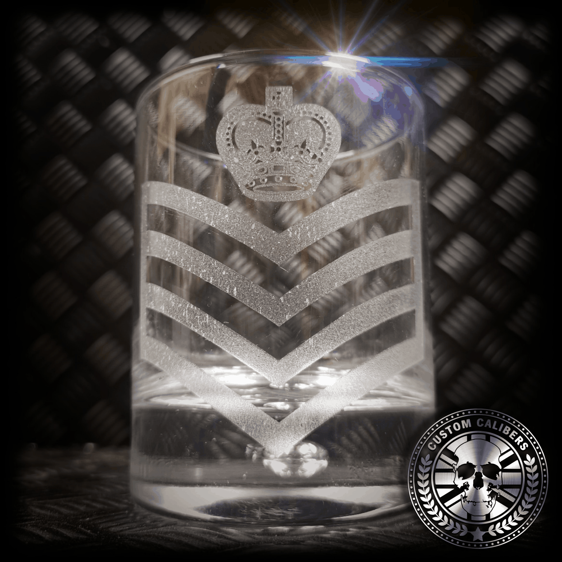 a close up of our custom engraved glass tumbler