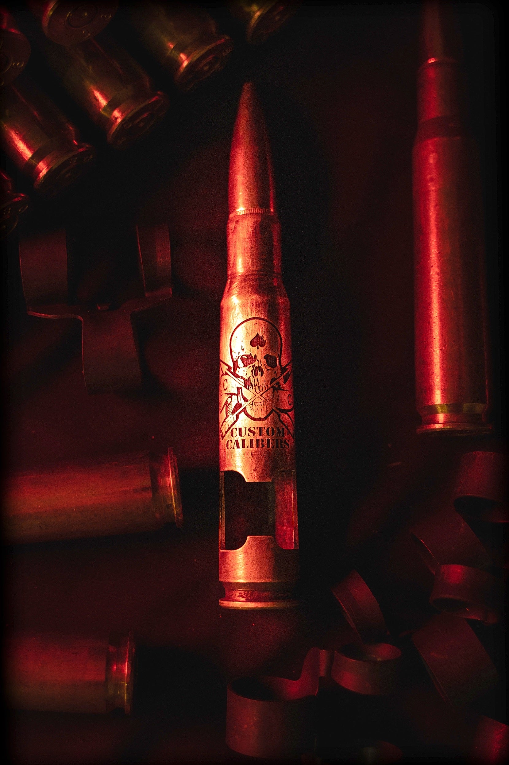 Battle-scarred Brass Genuine .50 Caliber Bullet bottle opener