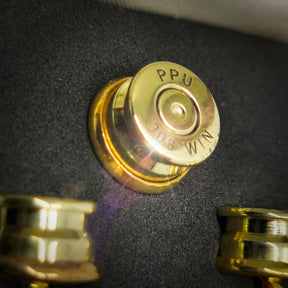 7.62mm Bullet Cufflinks with Tie pin