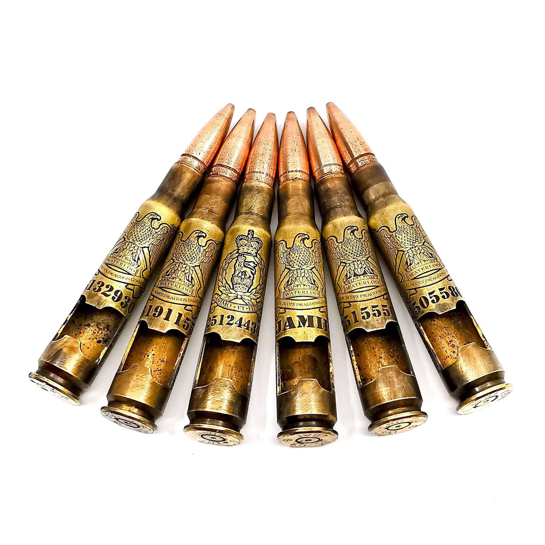 Battle-scarred Brass Genuine .50 Caliber Bullet bottle opener