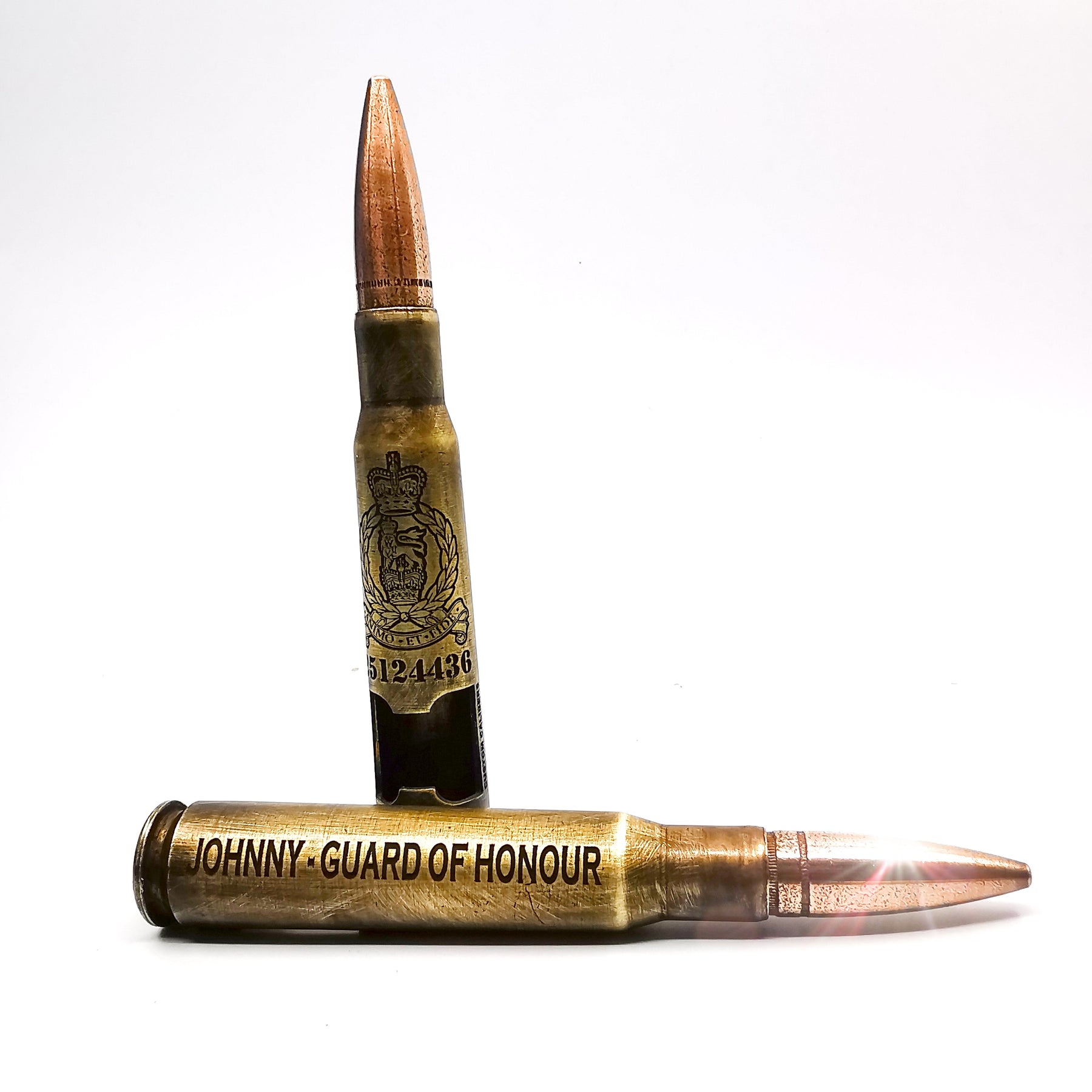 Battle-scarred Brass Genuine .50 Caliber Bullet bottle opener