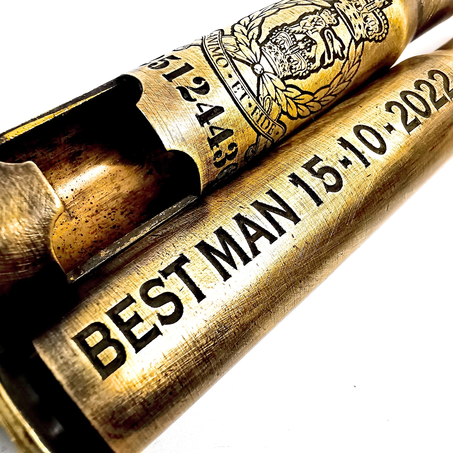 Battle-scarred Brass Genuine .50 Caliber Bullet bottle opener