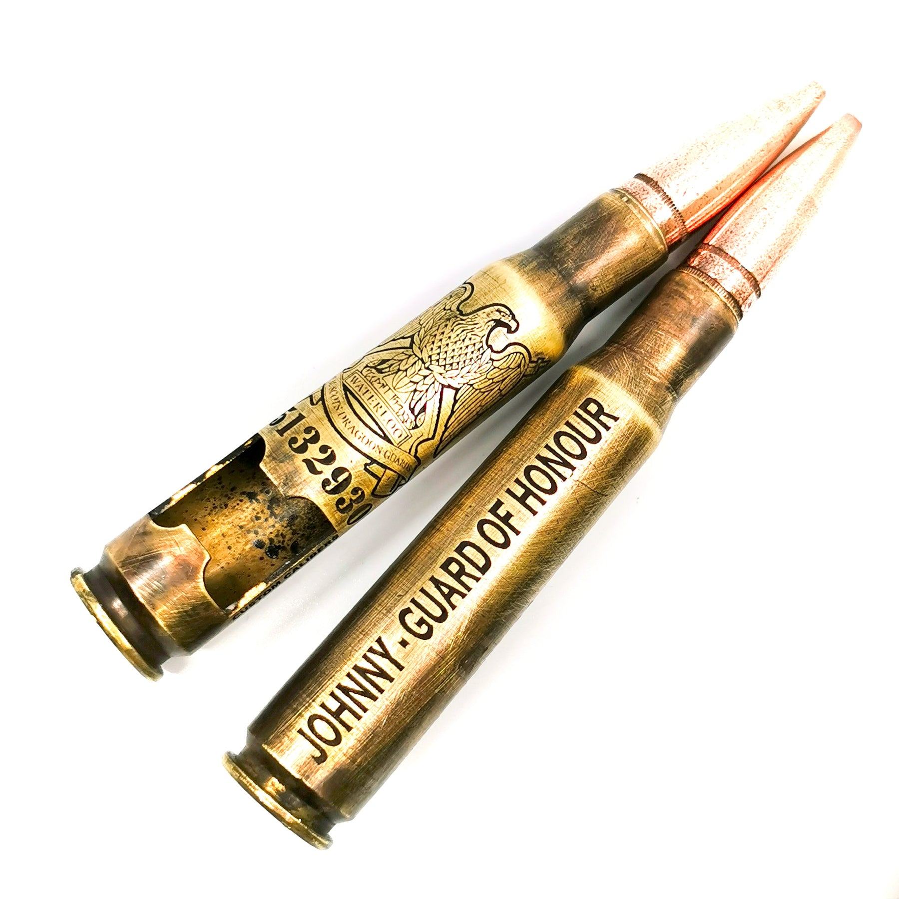 Battle-scarred Brass Genuine .50 Caliber Bullet bottle opener