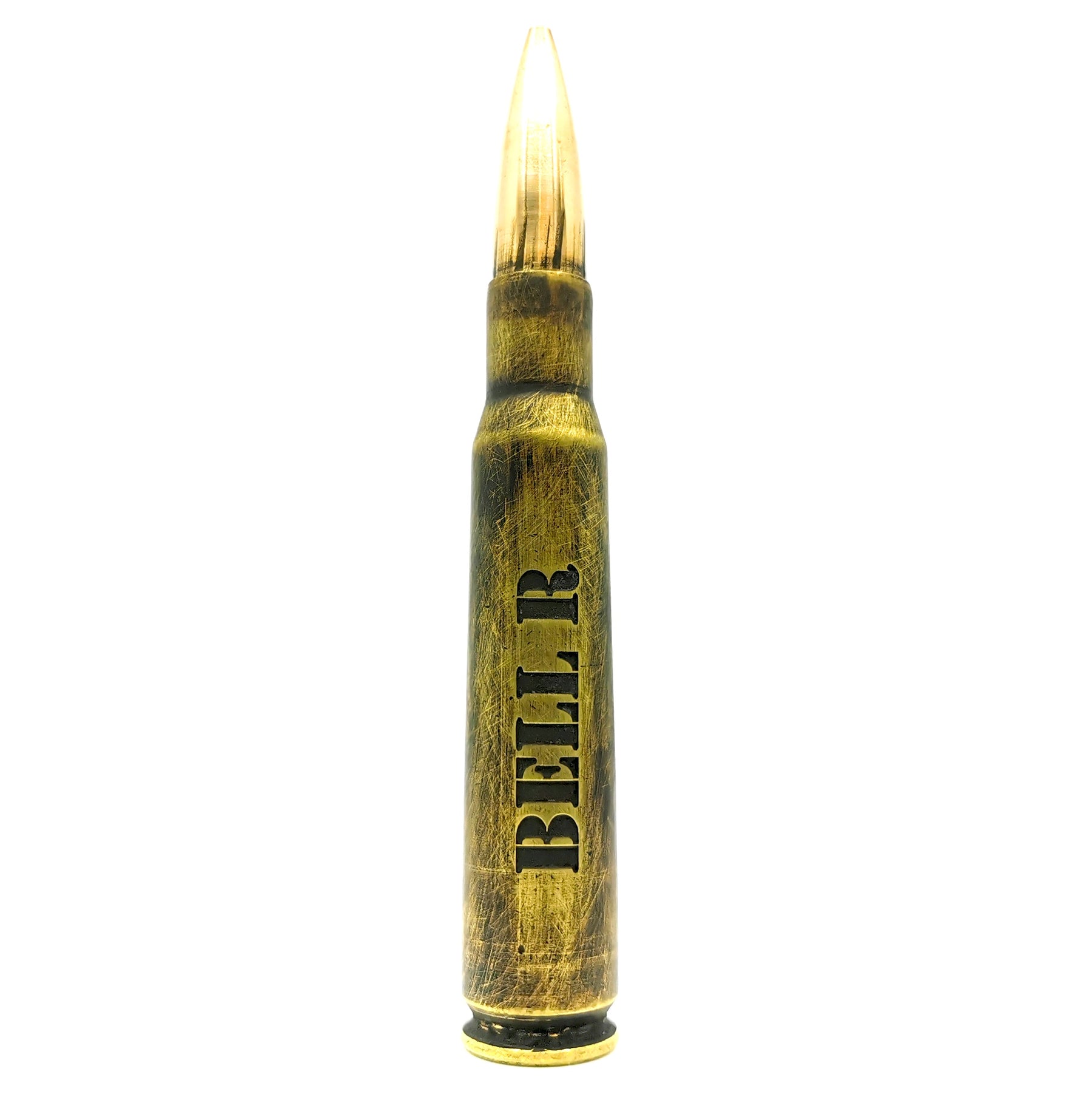 Battle-scarred Brass Genuine .50 Caliber Bullet bottle opener