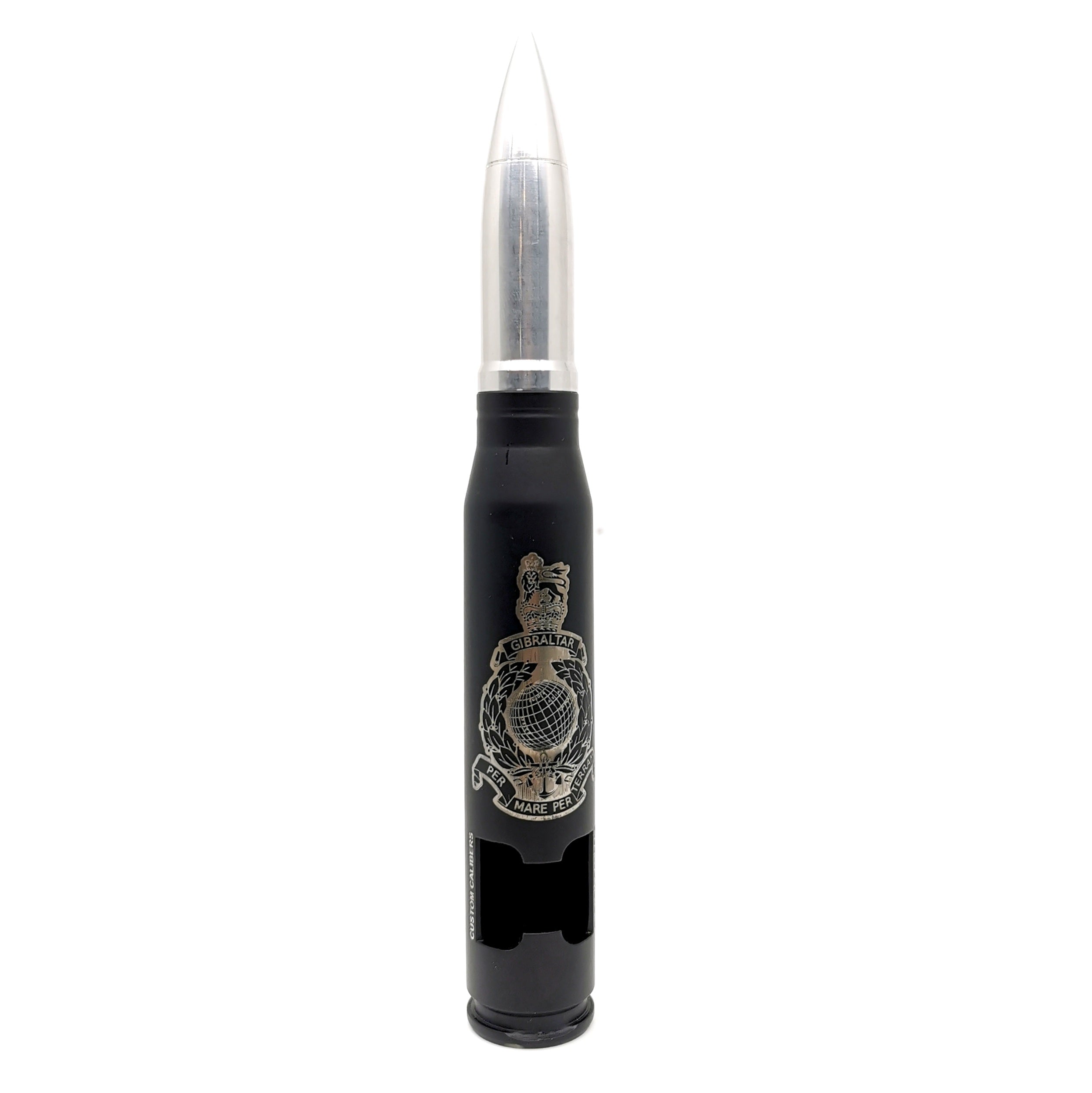 Matt black 20mm Cannon Shell Bottle Opener