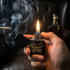 Traditional Matt Black Solid Brass Lighter