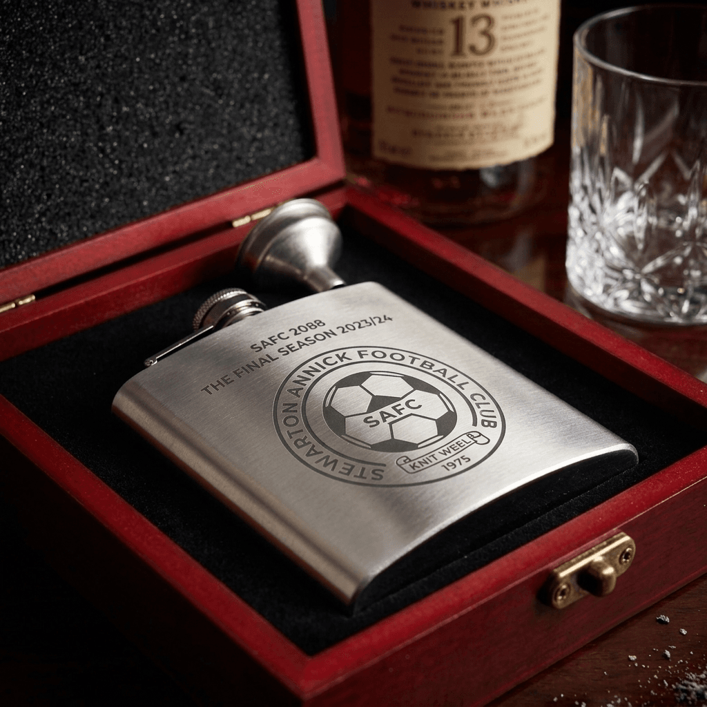 Steel Hip flask and luxury gift box set - Image 4