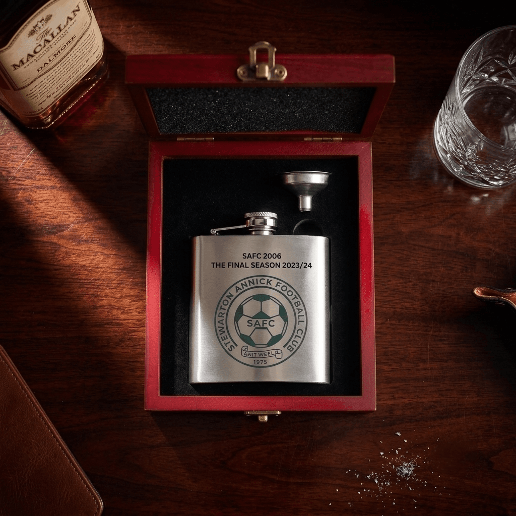 Steel Hip flask and luxury gift box set