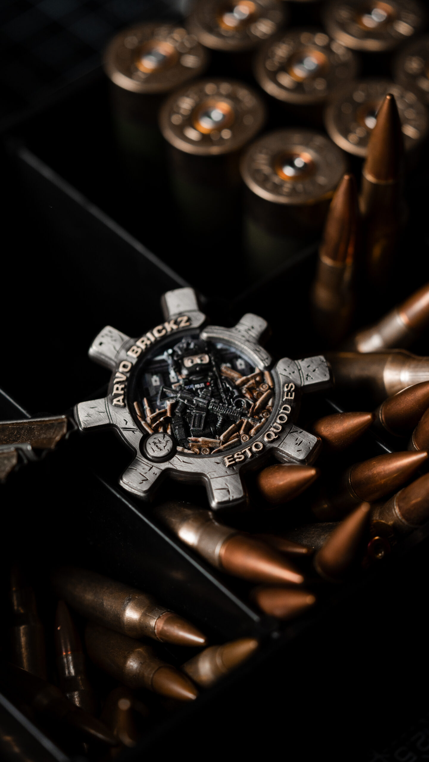 Close-up of a military-inspired gift