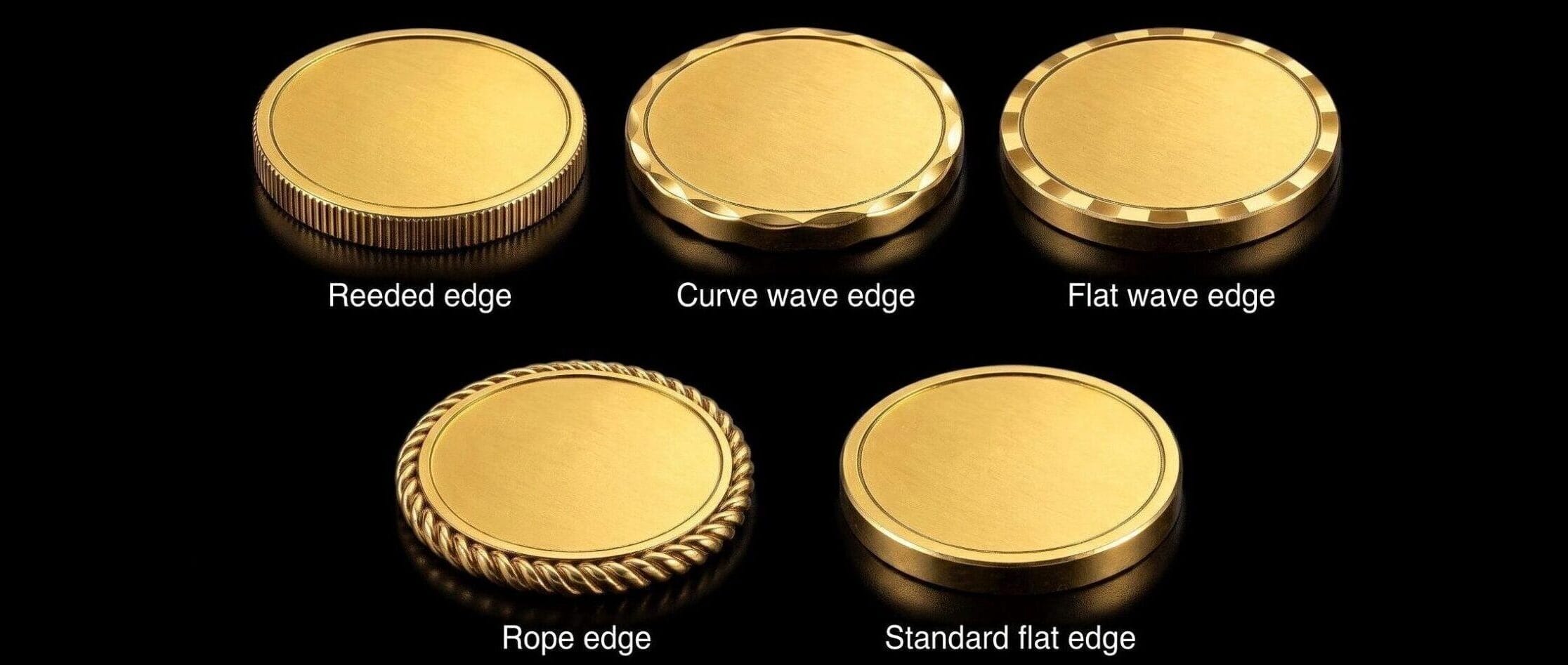 Custom challenge coin edge styles and finish options